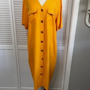 Vintage Tangerine Button Down Midi